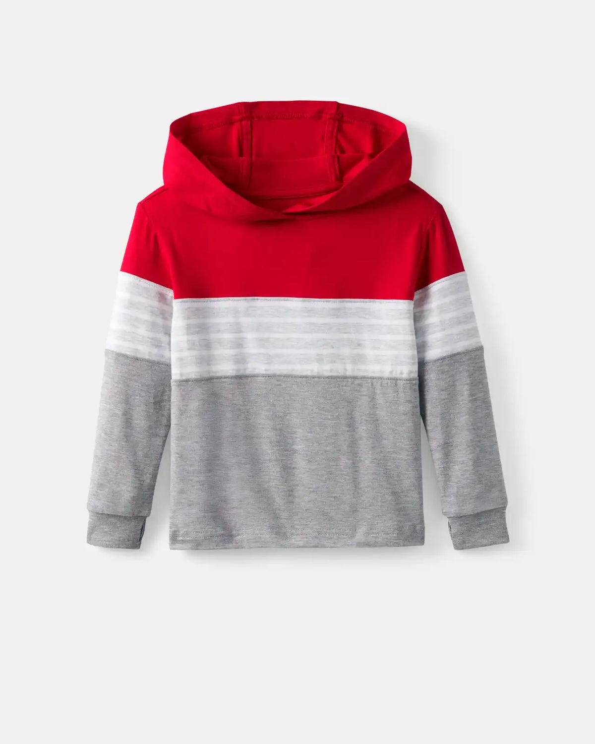 Candy Red Colorblock Hooded Tee
