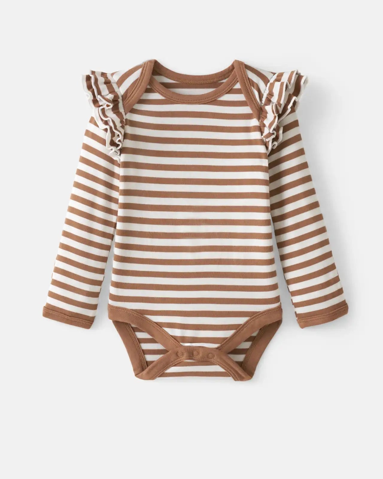 Chestnut Brown Stripe Flutter Bodysuit