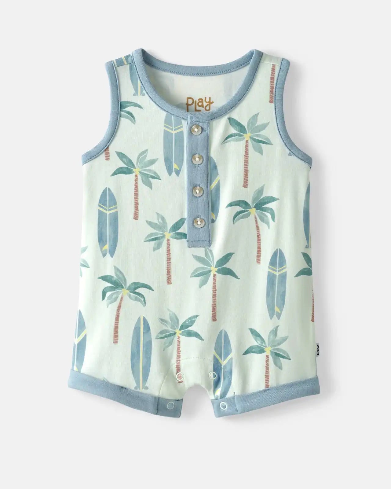 Palm Dunes Henley Romper