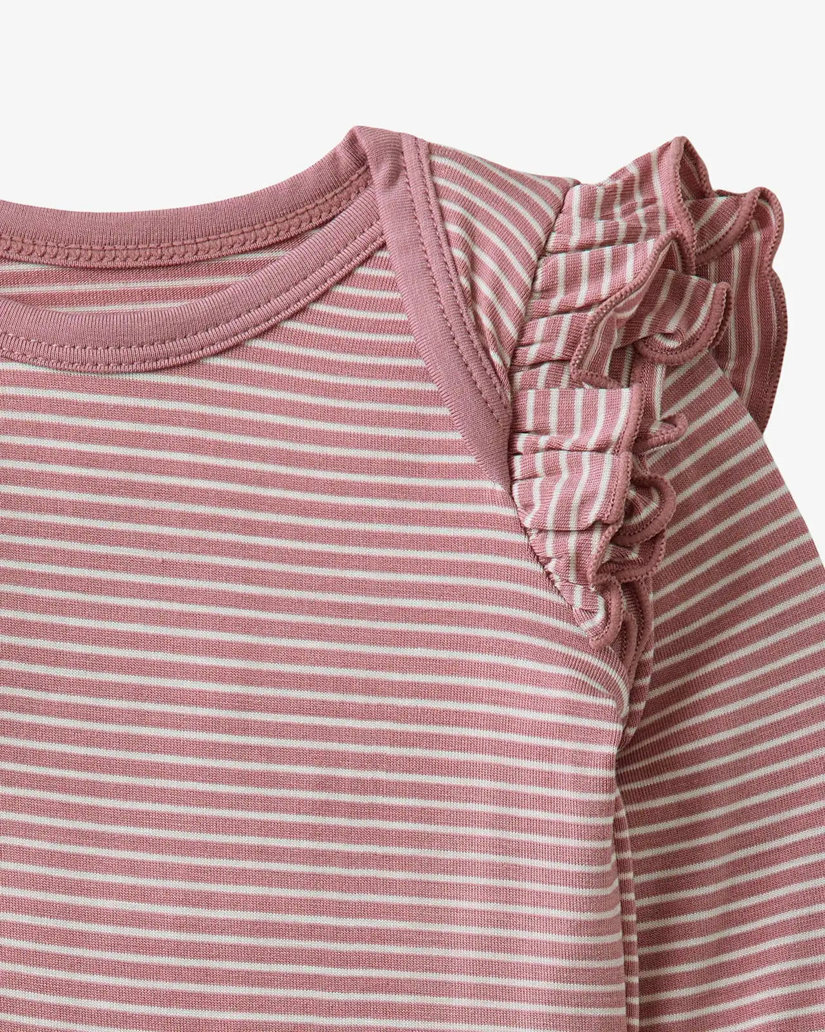Rosewood Stripe Flutter Bodysuit