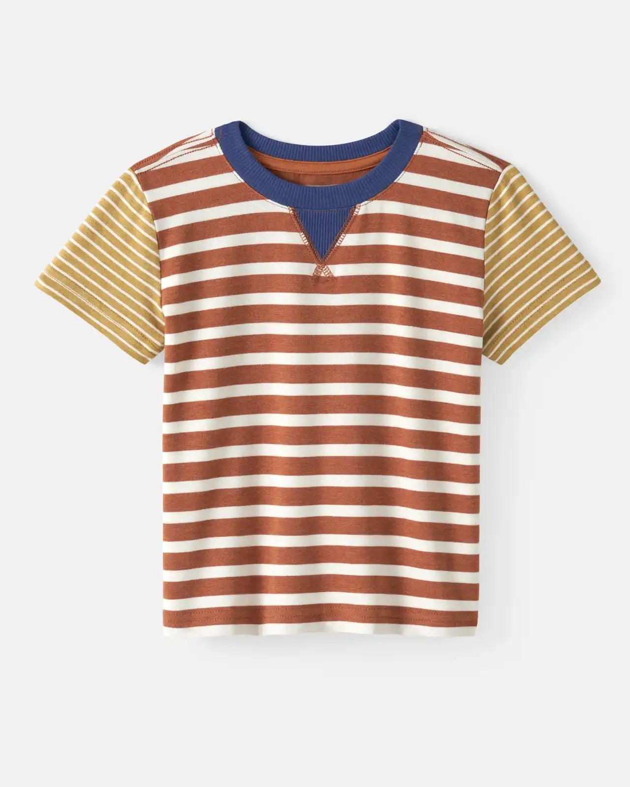Golden Amber Heather Stripe Relaxed Tee