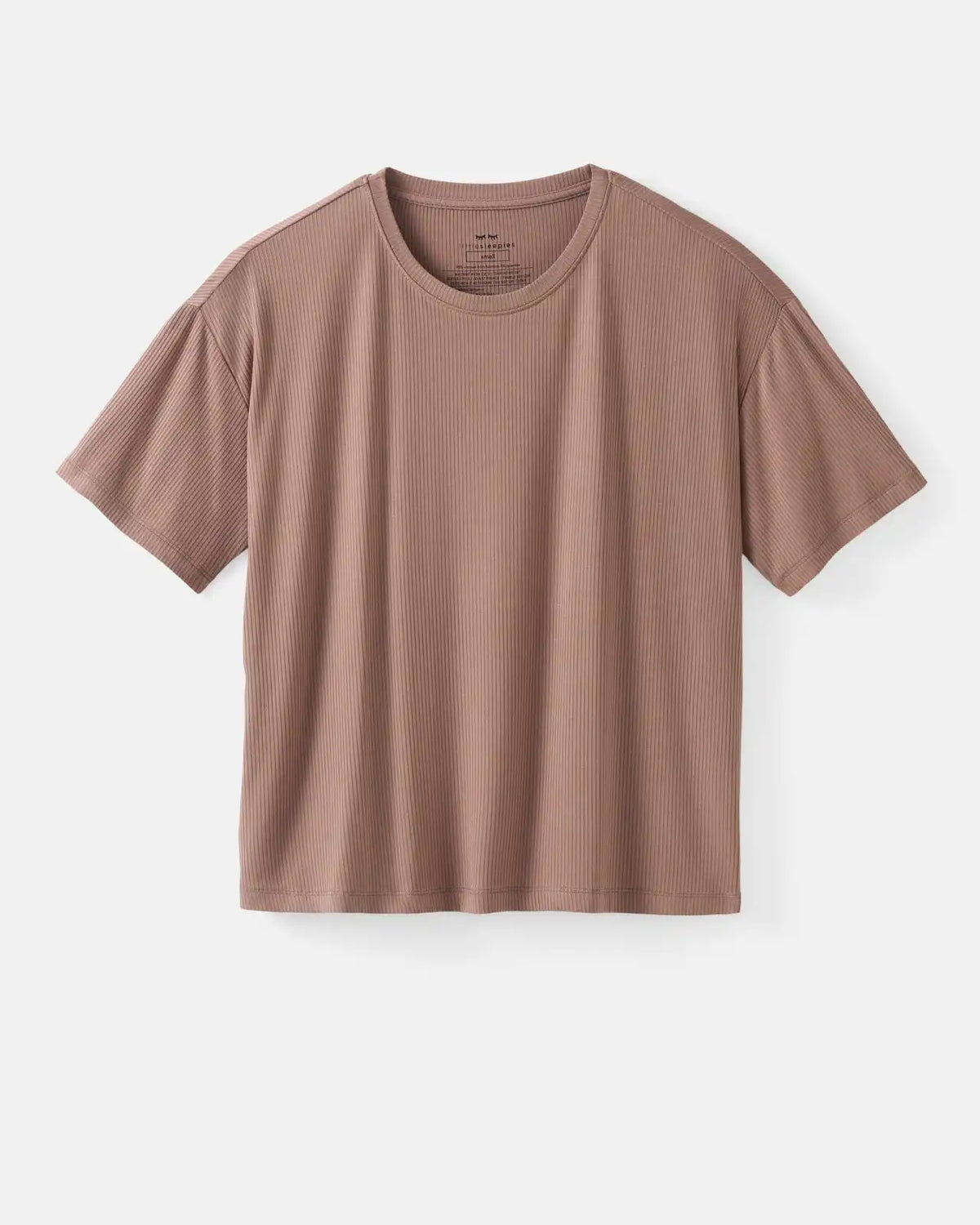 Hazy Brown Women's Ribbed Boxy Tee