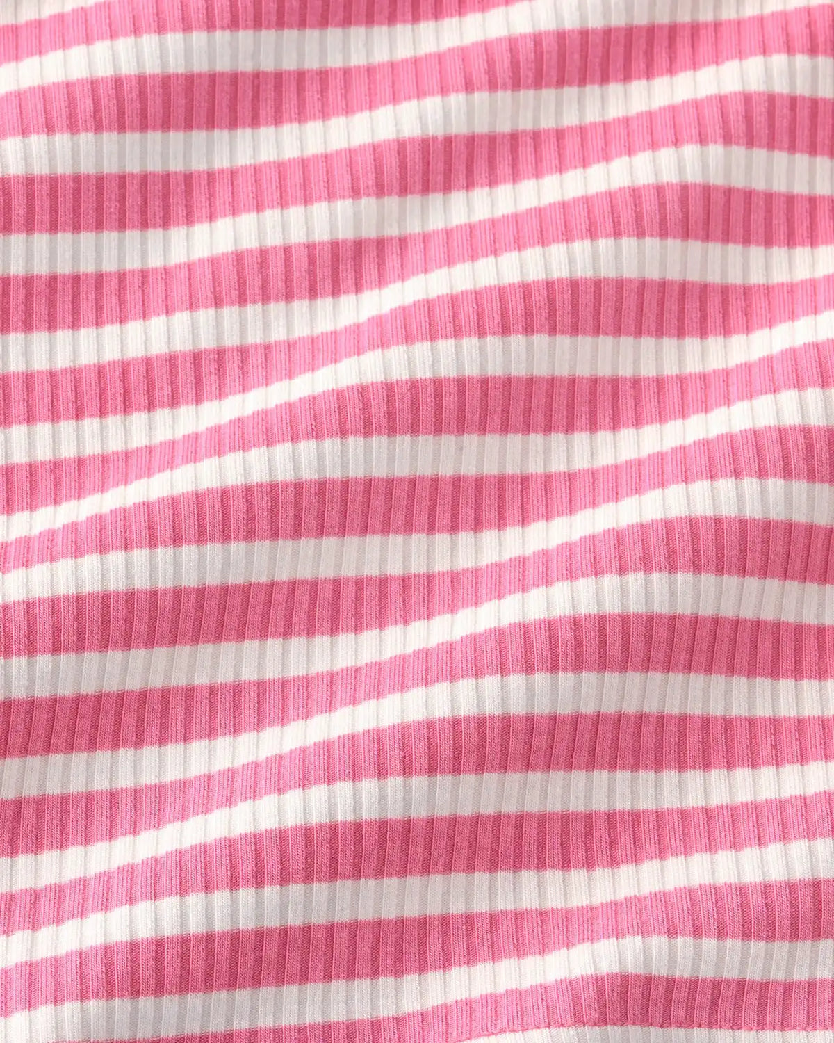 Sweet Pink Stripe Ribbed Ruffle Tank
