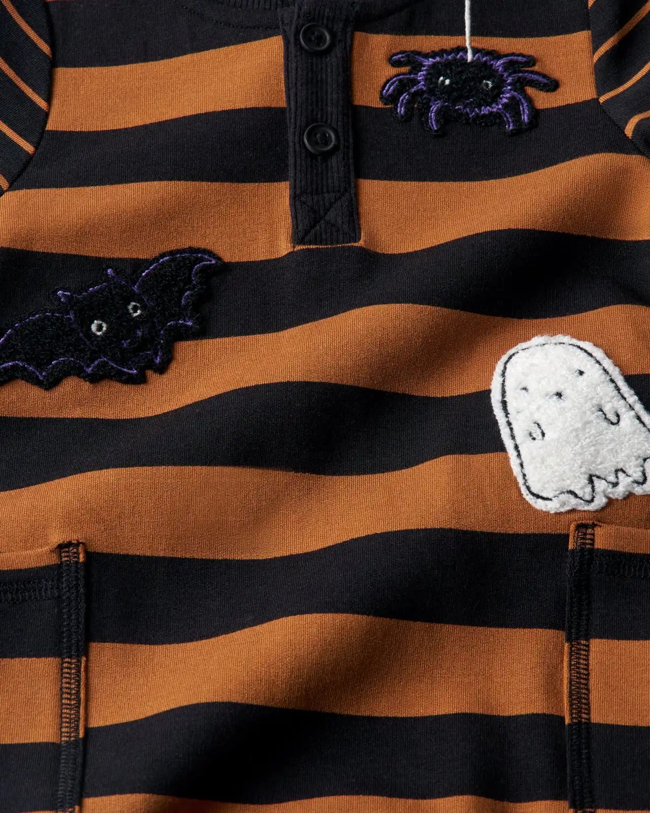 Spooky Stripes Henley Romper