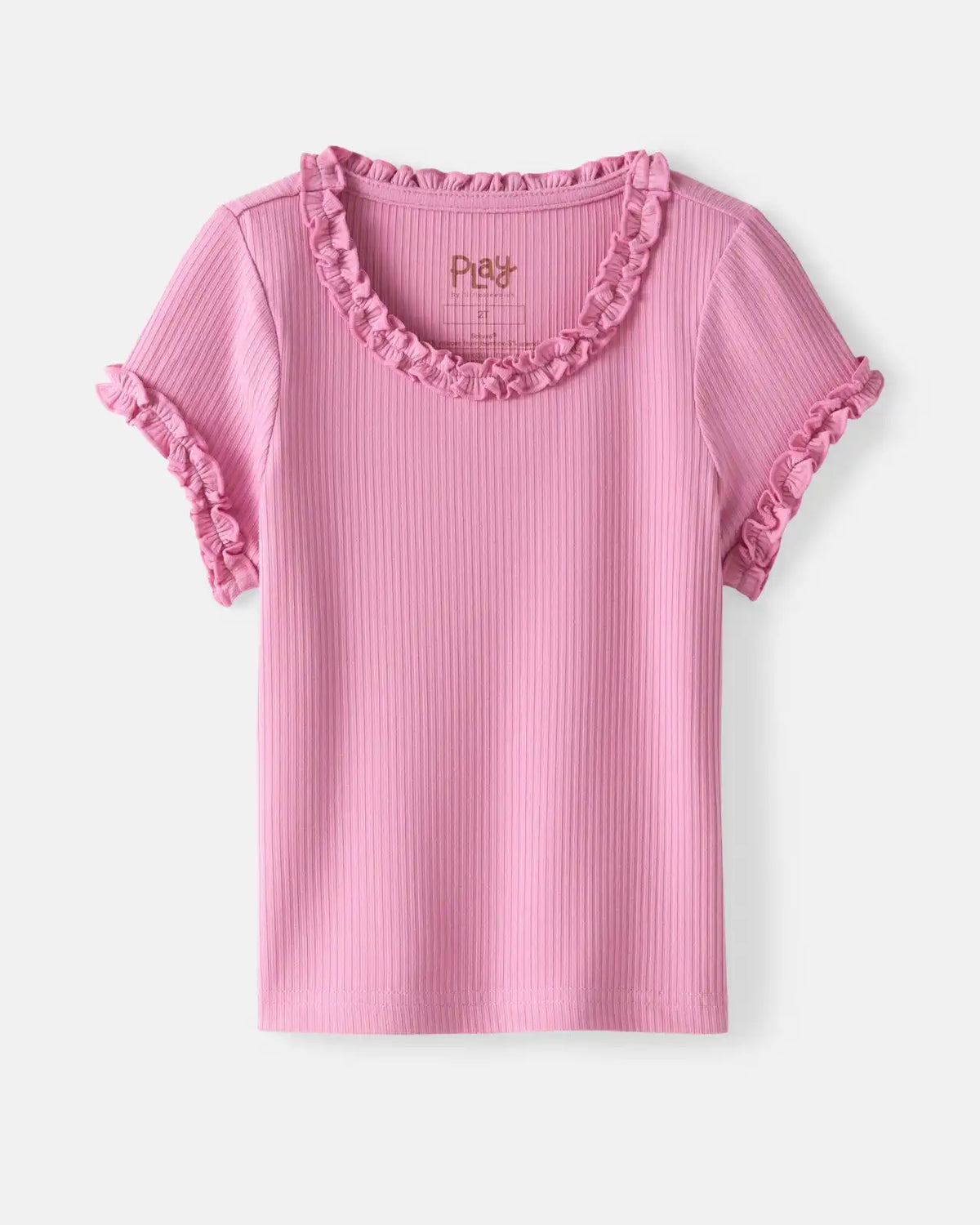 Blush Orchid Ribbed Ruffle Tee