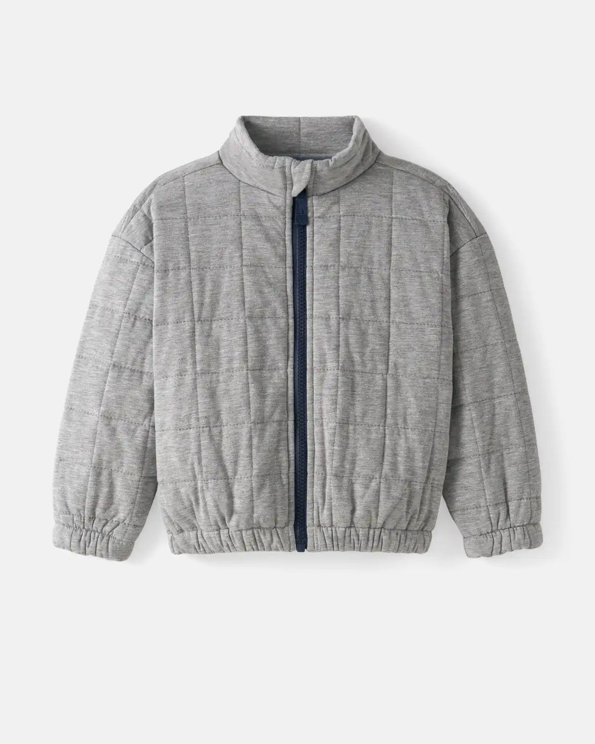 Heather Gray Quilted Track Jacket