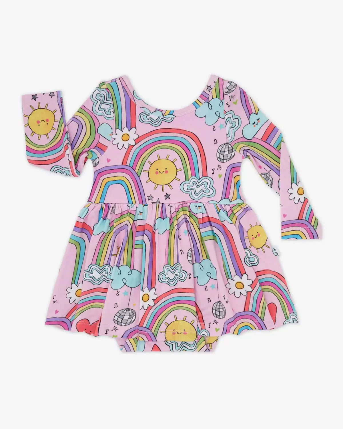 Disco Rainbows Skater Dress with Bodysuit