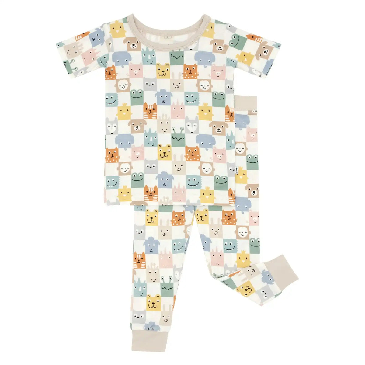 Check Mates Two-Piece Short Sleeve Pajama Set