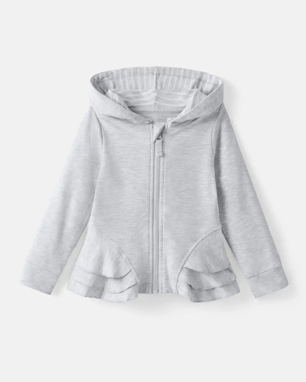 Light Heather Gray Peplum Hoodie