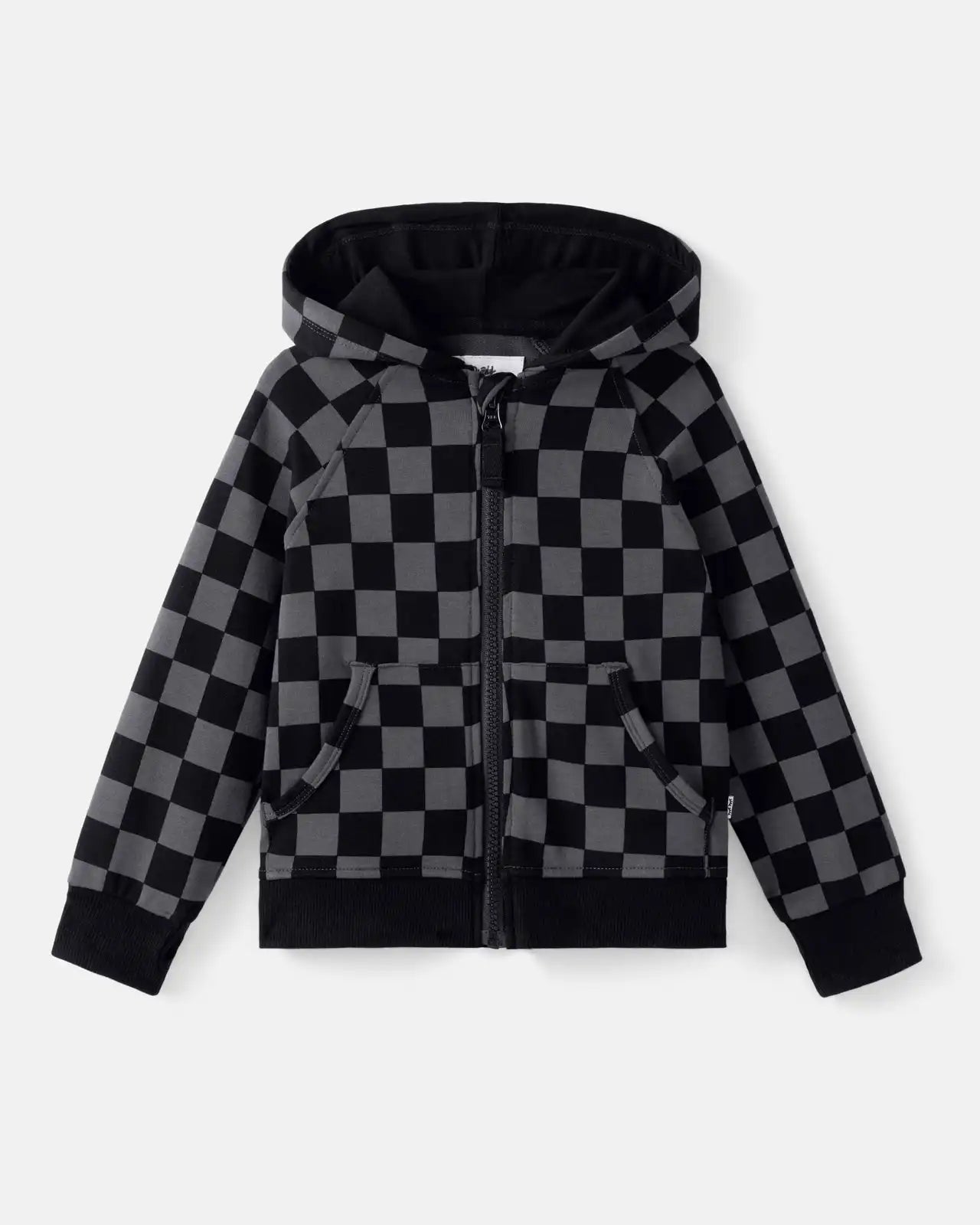 Monochrome Checks Zip Hoodie