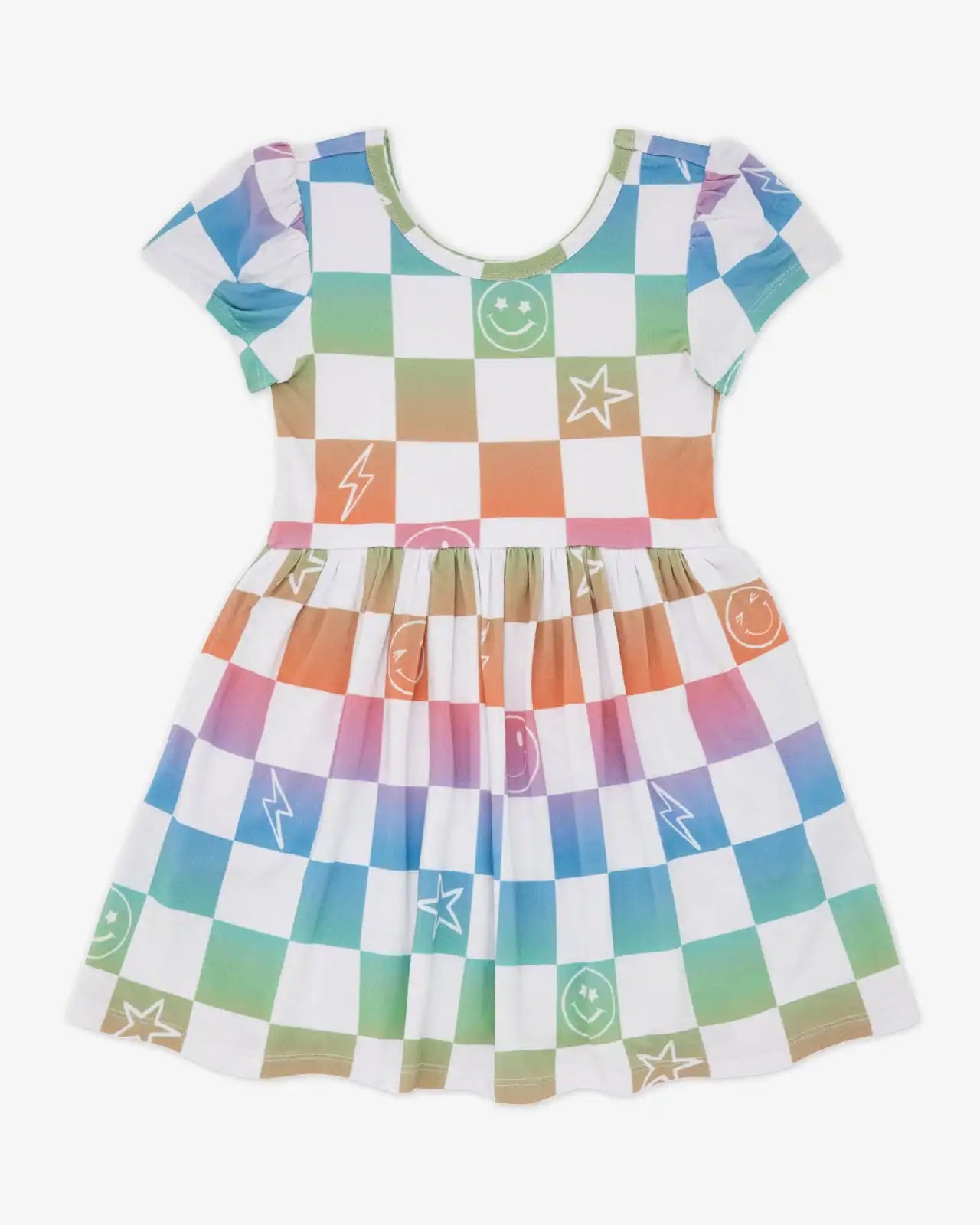 Ombre Cheery Checks Skater Dress