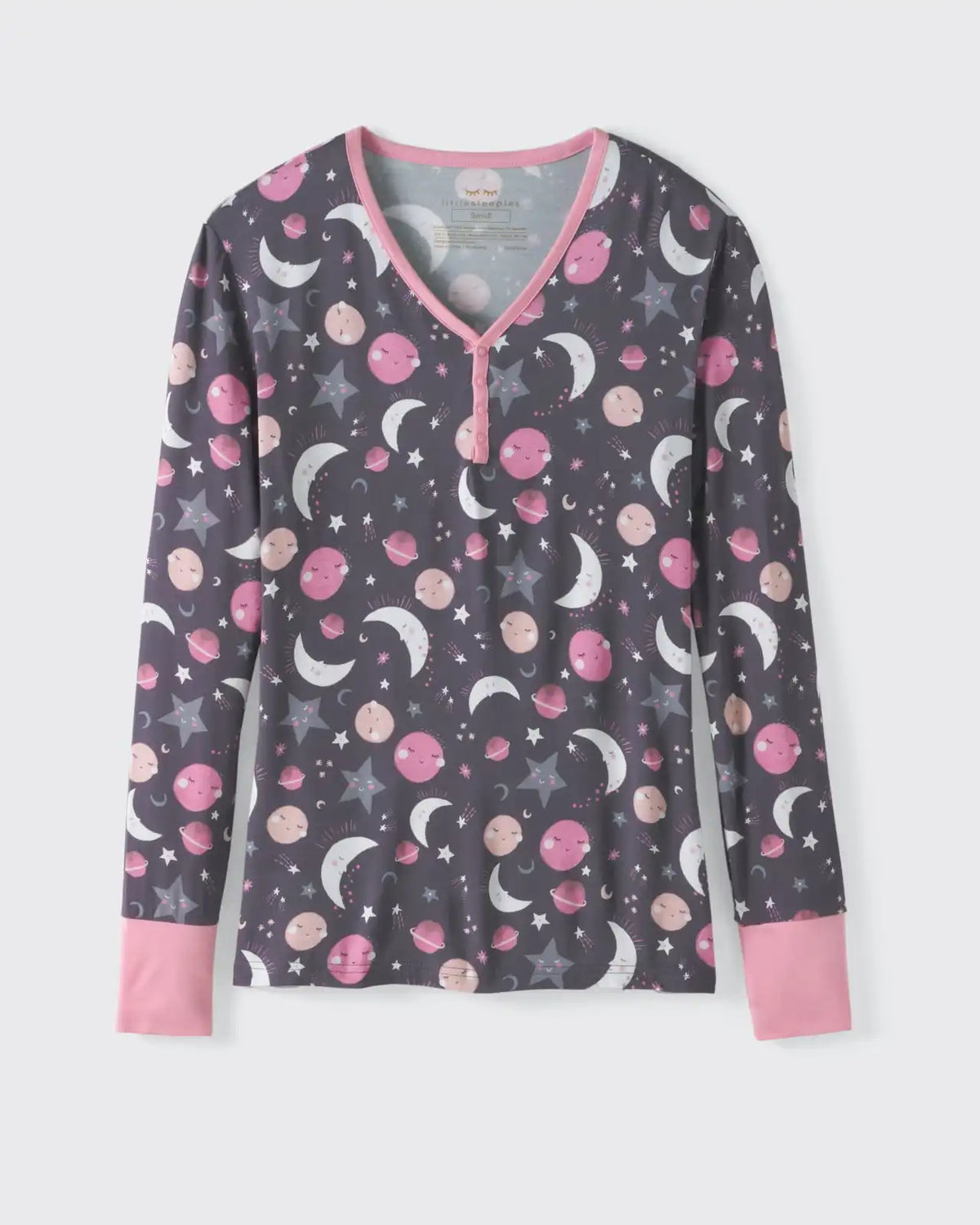 Pink To the Moon & Back Women's Bamboo Viscose Pajama Top