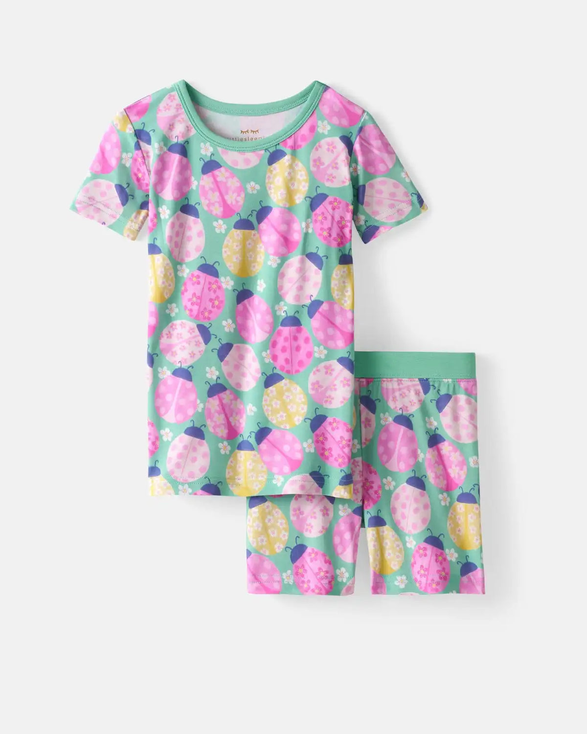 Ladybug Meadow Two-Piece Short Sleeve & Shorts Pajama Set