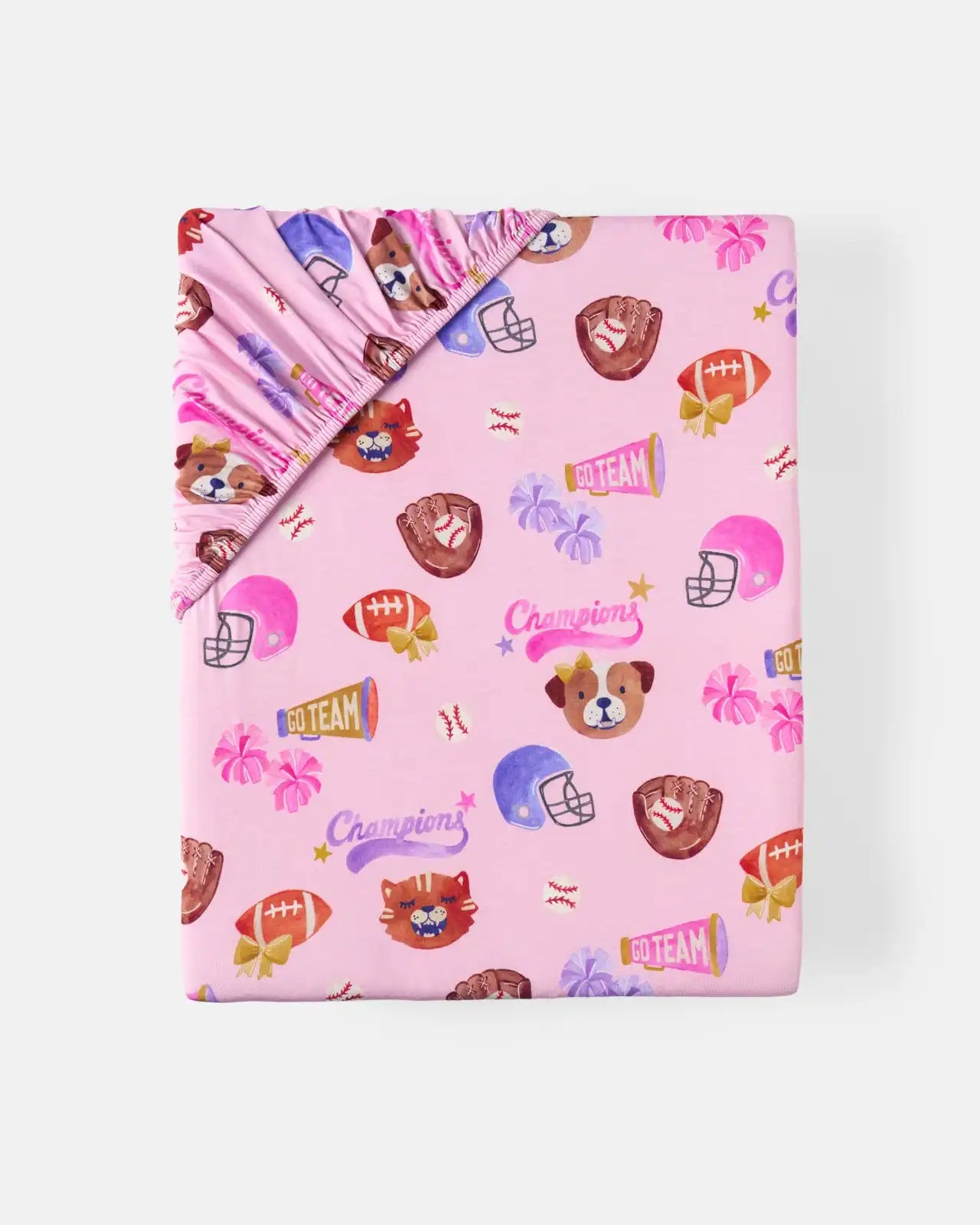 Team Spirit Pink Fitted Crib Sheet