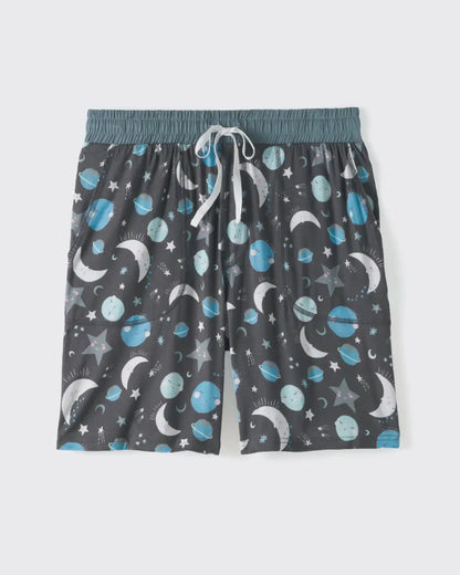 Blue To the Moon & Back Men's Bamboo Viscose Pajama Shorts