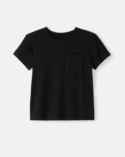 Black Short Sleeve Relaxed Pocket Tee