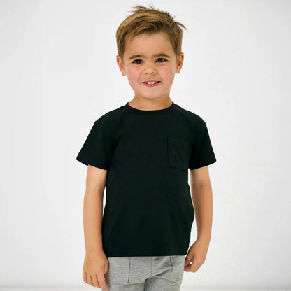 Black Short Sleeve Relaxed Pocket Tee