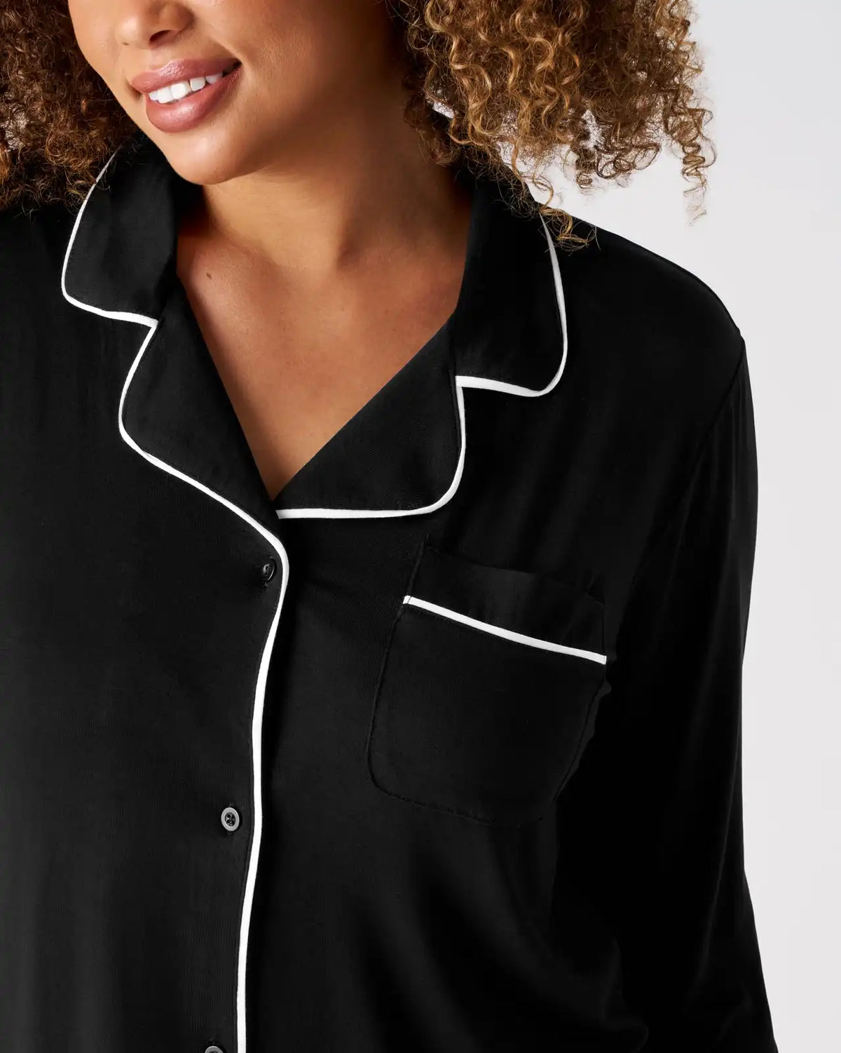 Black Women's Long Sleeve Pajama Set