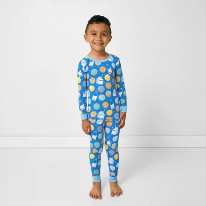 Blue Cookies & Milk Two-Piece Pajama Set