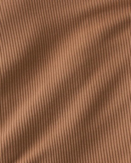 Chestnut Brown Ribbed Zippy