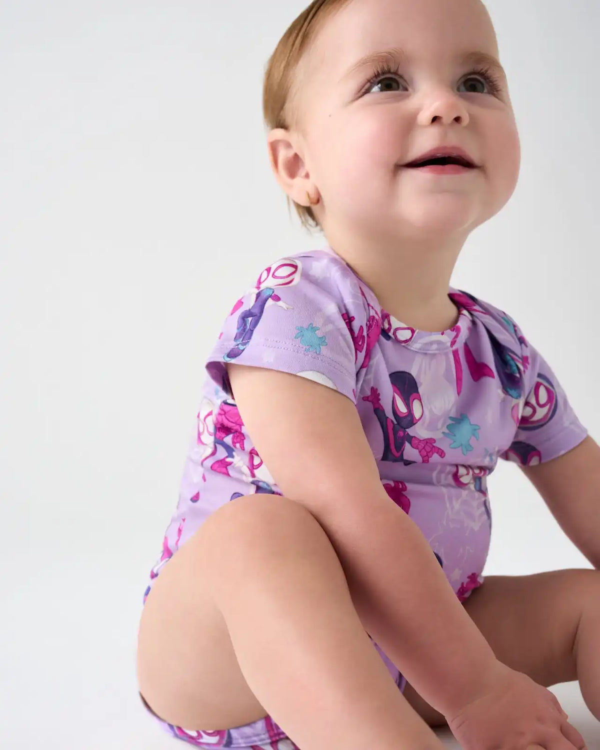 Spidey & His Amazing Friends Purple Tiny Webs Short Sleeve Bodysuit