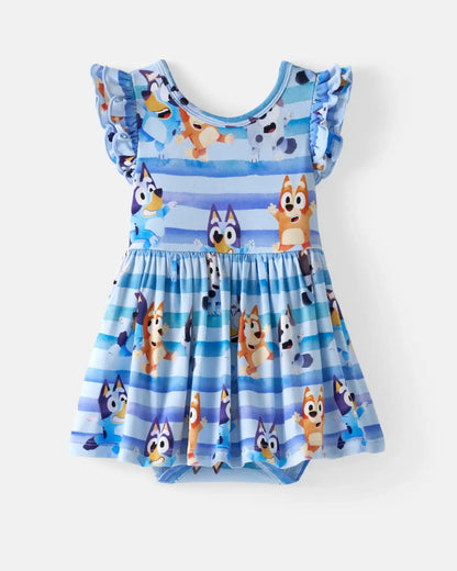 Bluey Dance All Day Flutter Skater Dress with Bodysuit