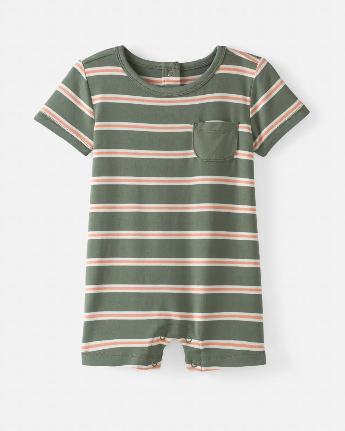 Moss Stripe Pocket Shorty Romper