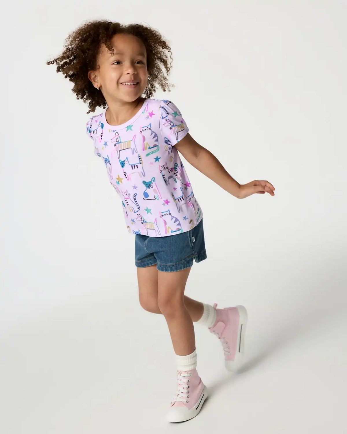 Whiskers & Wags Purple Puff Sleeve Tee