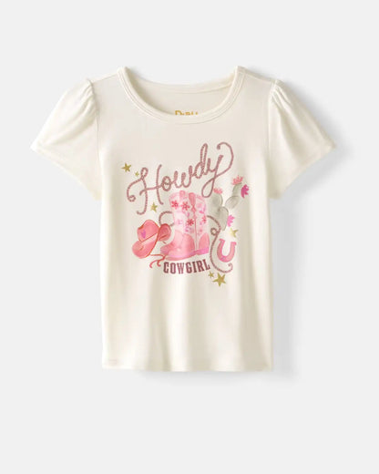 Howdy Cowgirl Puff Sleeve Tee