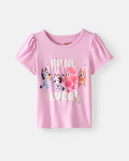 Bluey Best Day Ever Puff Sleeve Tee