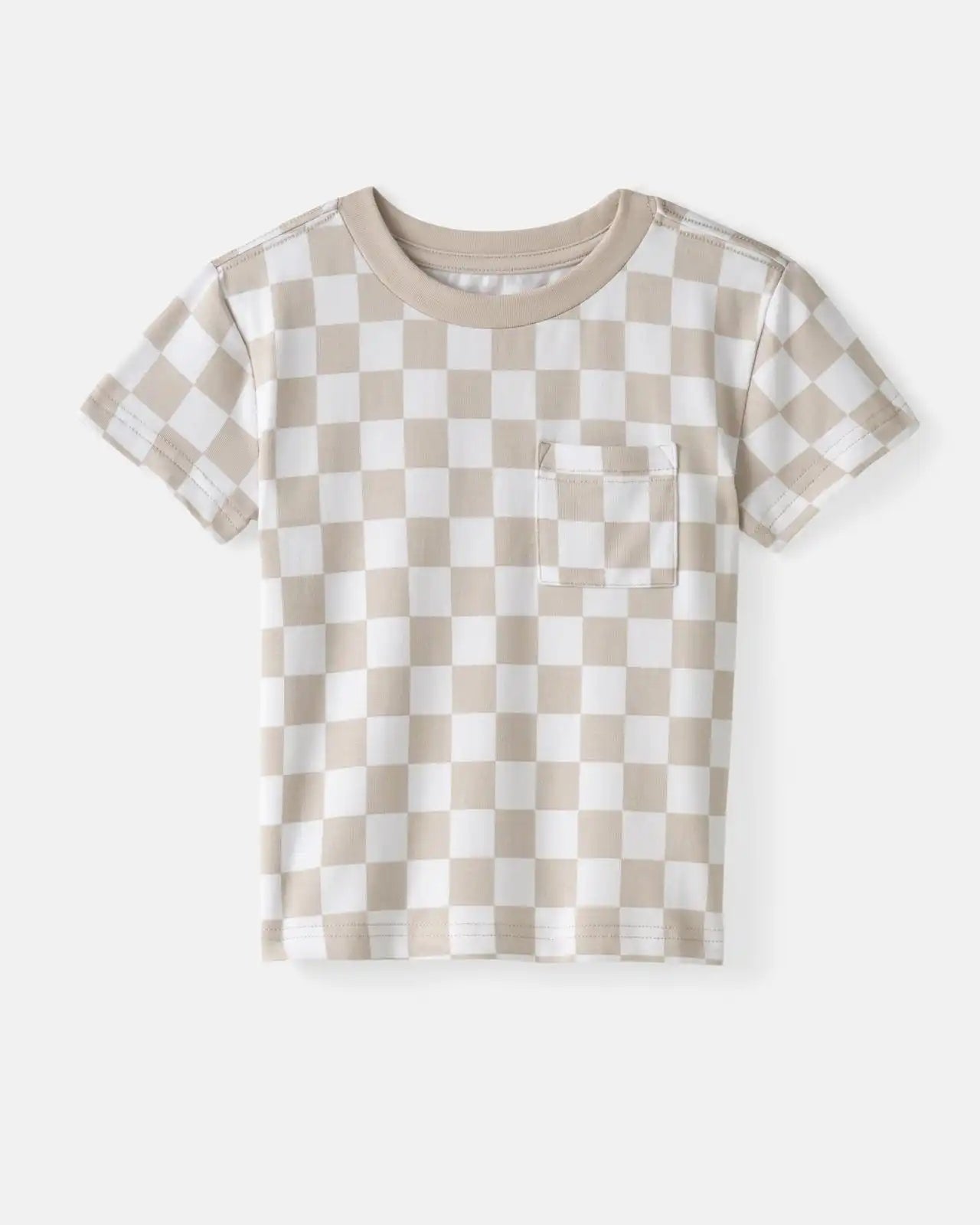Stone Checks Relaxed Pocket Tee