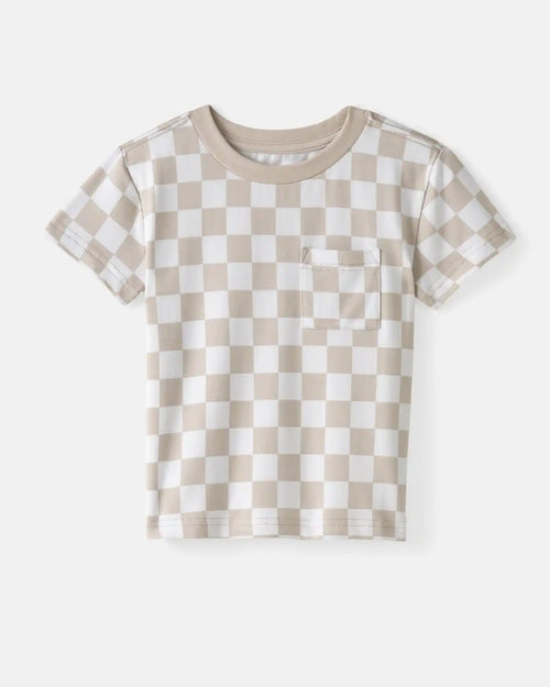 Stone Checks Relaxed Pocket Tee