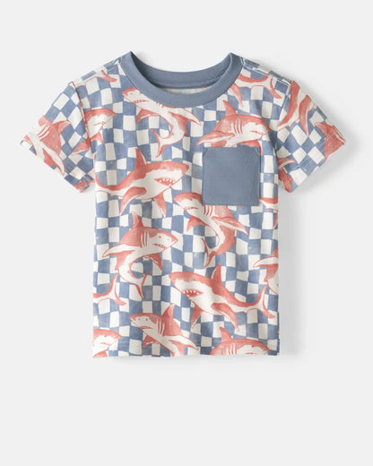 Shark Fin Checks Relaxed Pocket Tee