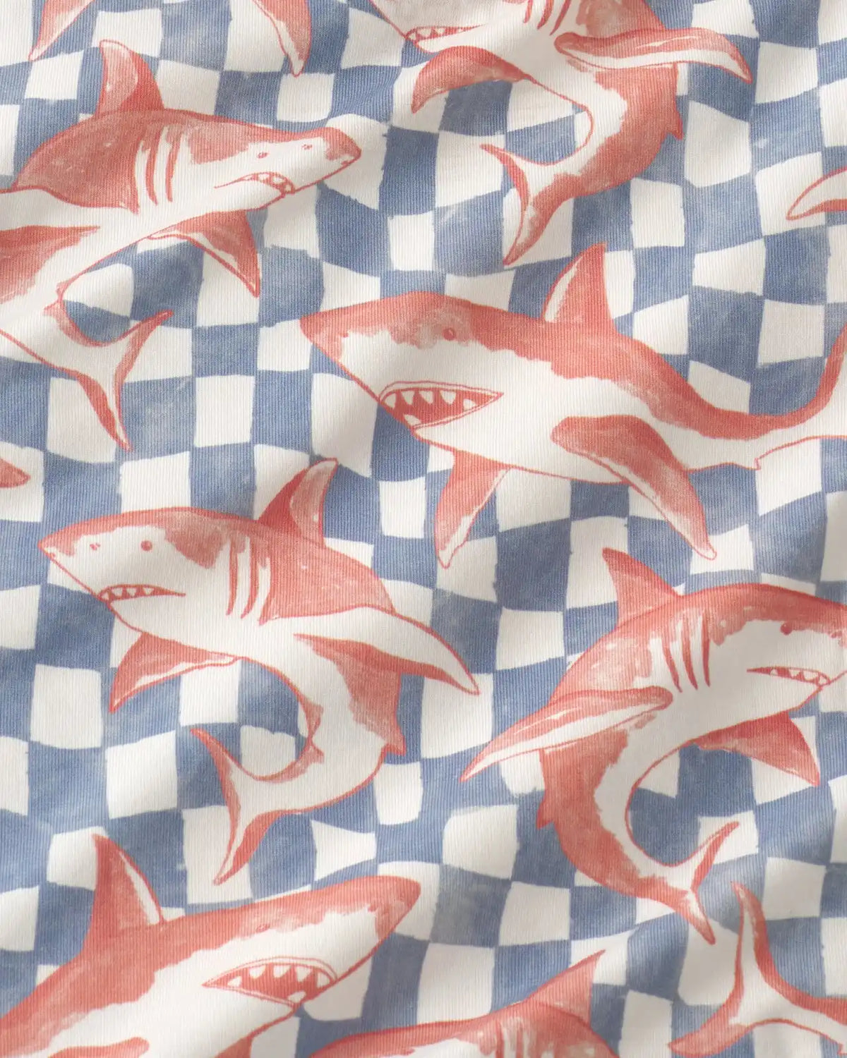 Shark Fin Checks Drawstring Shorts