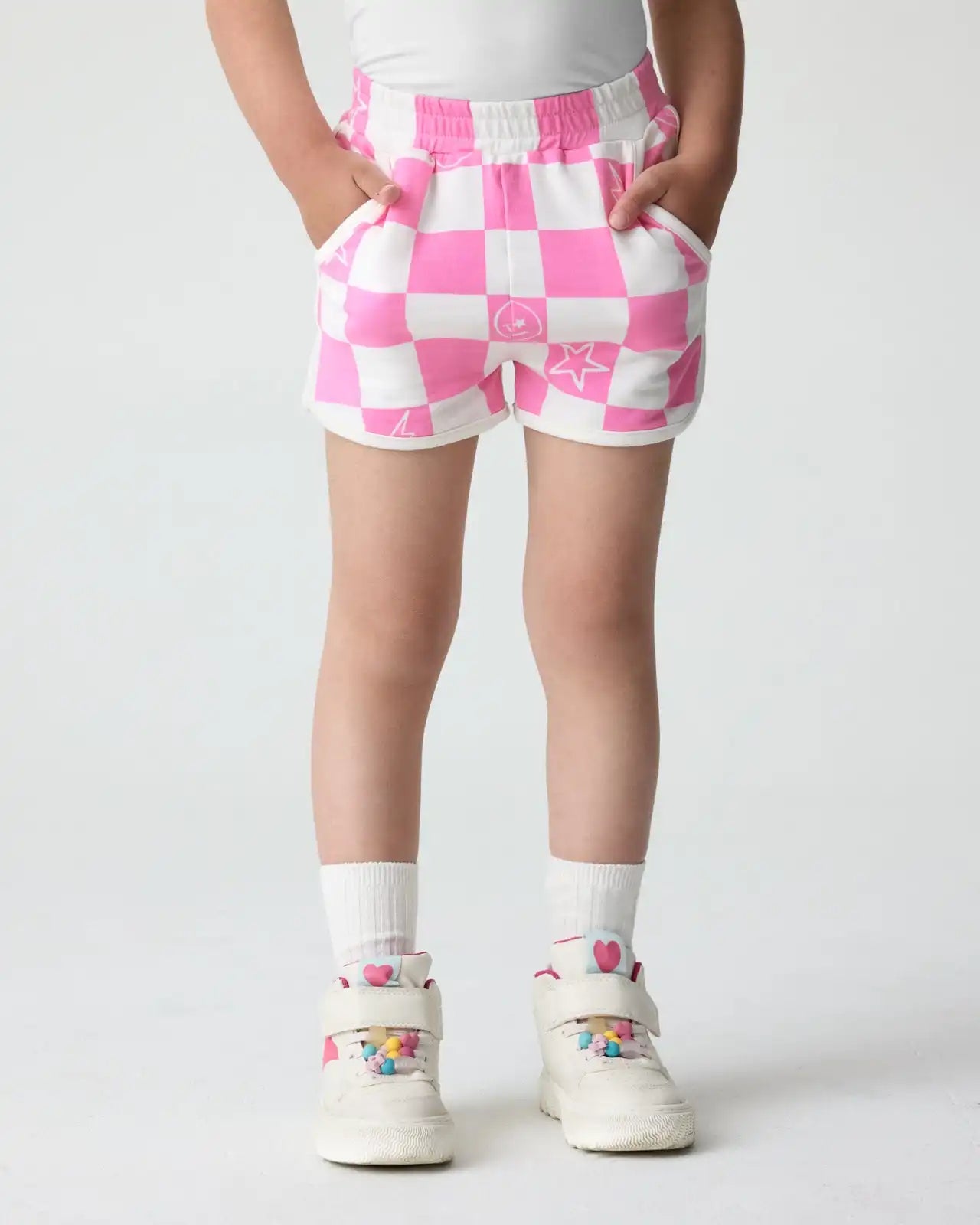 Cheery Checks Pink Dolphin Shorts