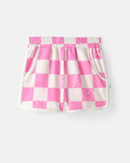 Cheery Checks Pink Dolphin Shorts