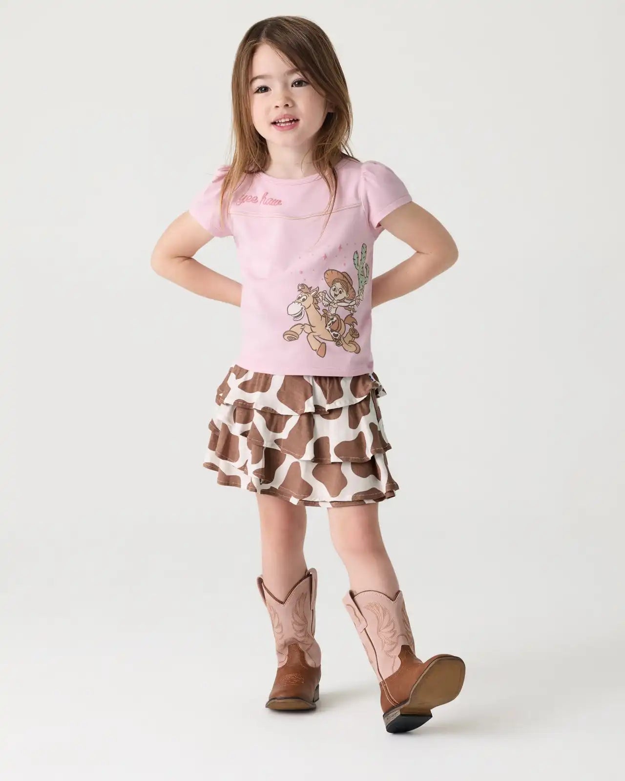 Milk Chocolate Moo Crew Ruffle Skort