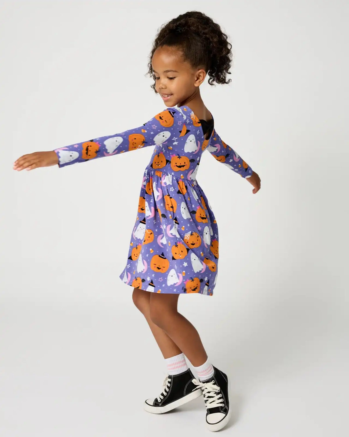 Moonlit Magic Purple Bow Back Skater Dress