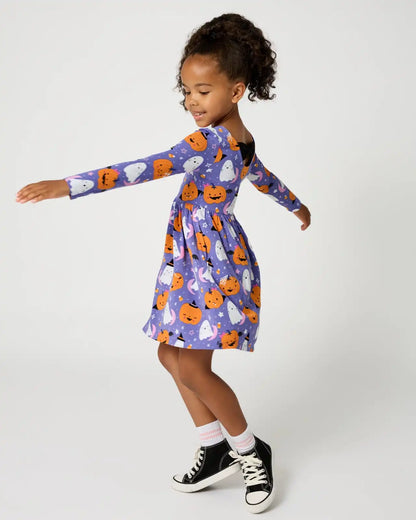 Moonlit Magic Purple Bow Back Skater Dress
