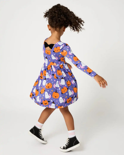 Moonlit Magic Purple Bow Back Skater Dress