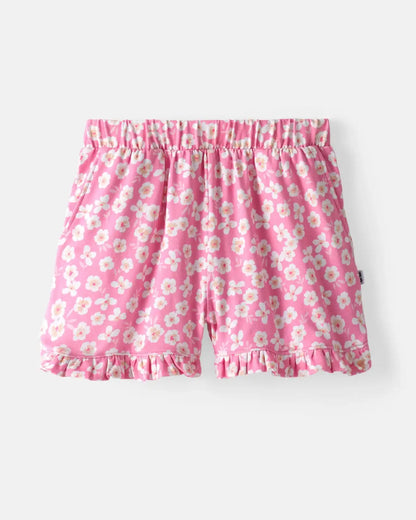 Sweet Pink Petals Ruffle Shorts
