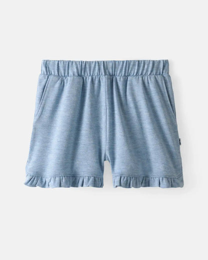 Heather Blue Ruffle Shorts