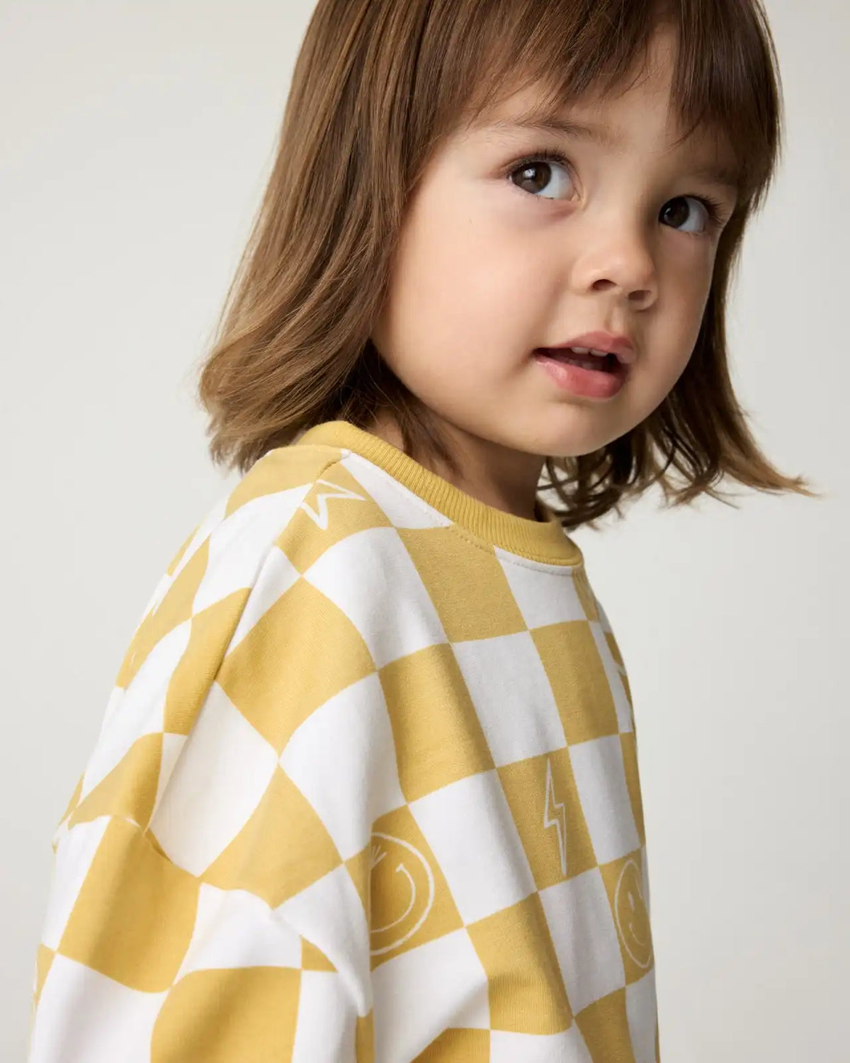 Cheery Checks Drop Shoulder Crewneck