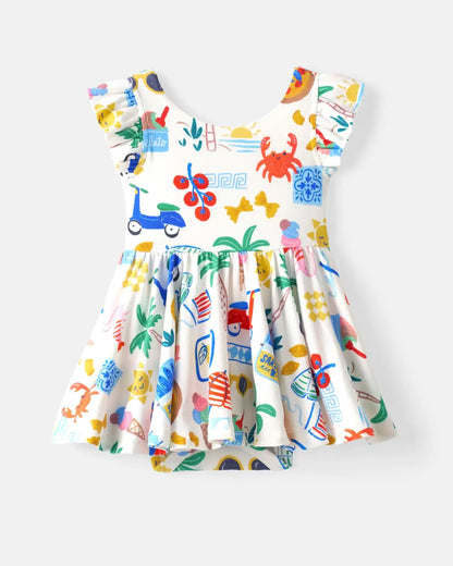 Ciao Bella Flutter Twirl Dress with Bodysuit