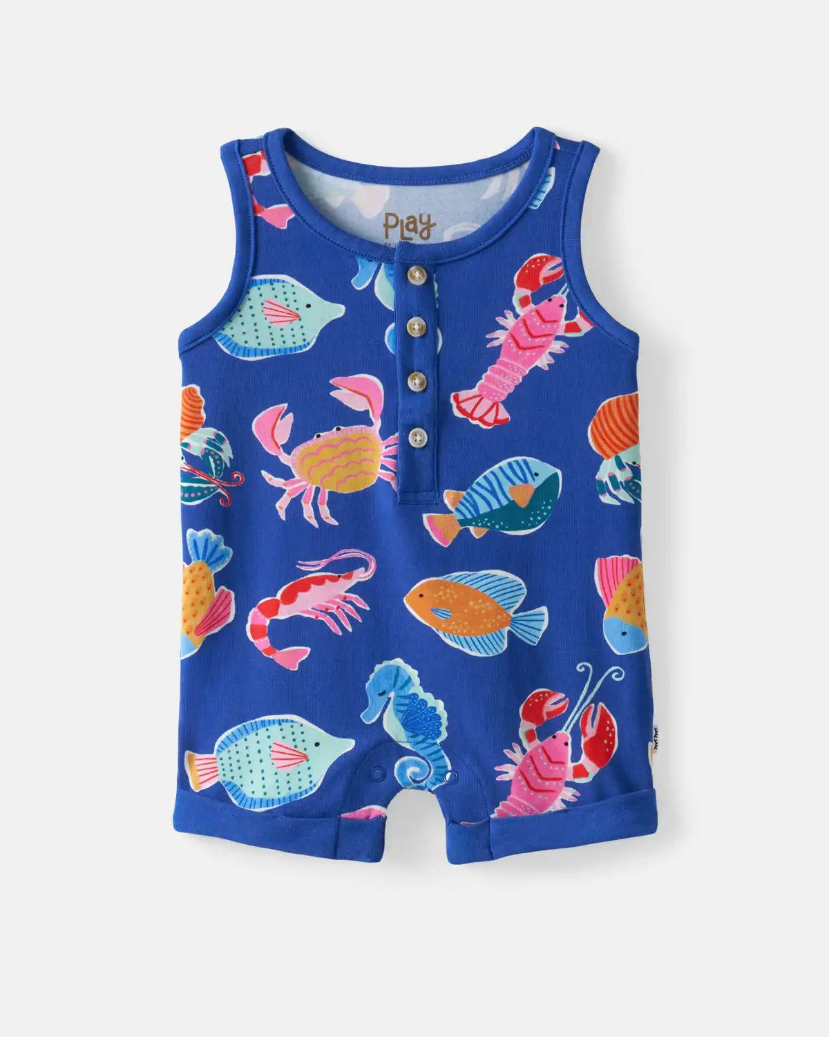 Tidepool Party Henley Romper
