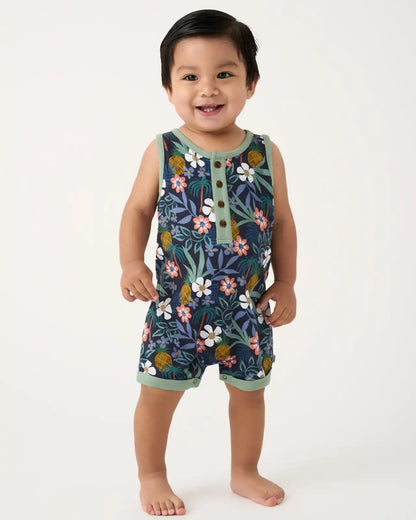 Tropical Garden Henley Romper