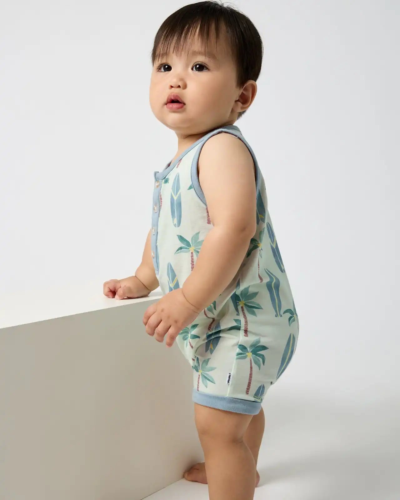 Palm Dunes Henley Romper