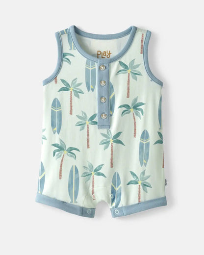 Palm Dunes Henley Romper