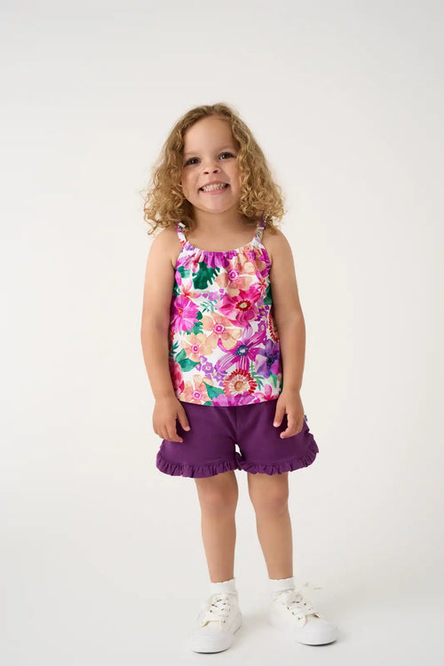 Royal Violet Ruffle Shorts