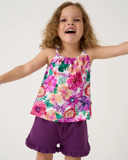 Hibiscus Blooms Bow Strap Tank